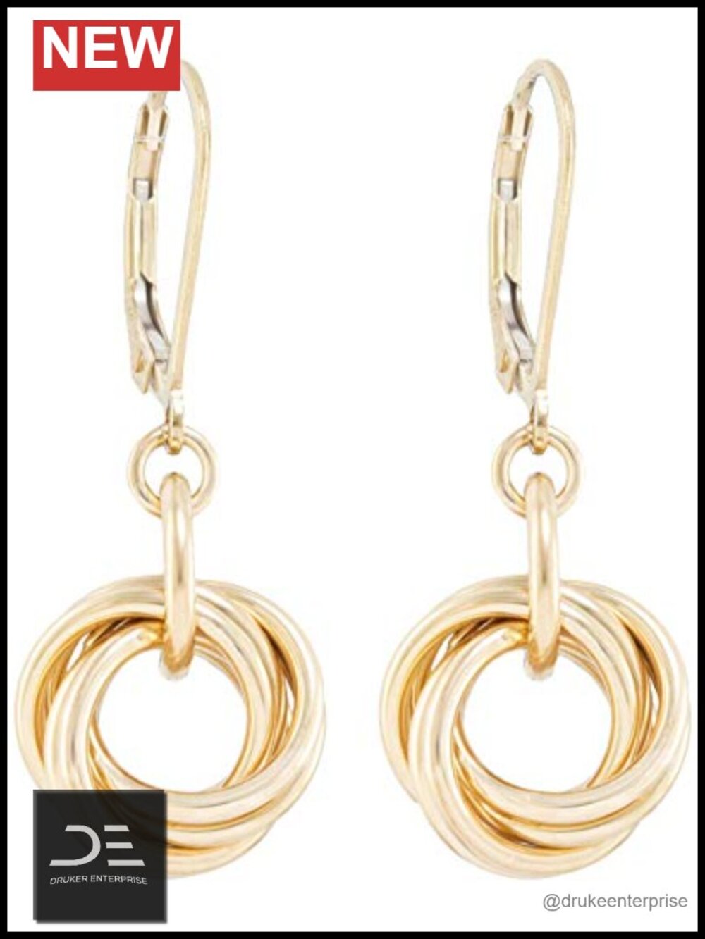 14K Gold Filled Dangle Leverback Earrings for Women Dainty